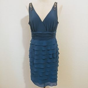 S.L.fashions beaded/jewel dress sz 10P